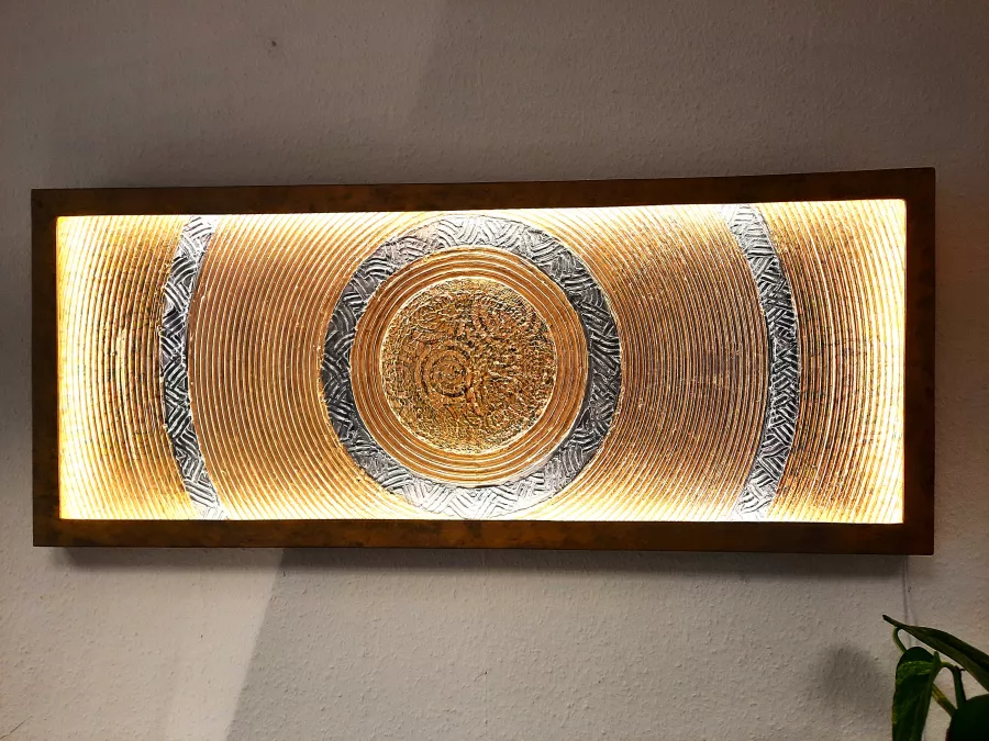 Lichtobjekt Goldkreise